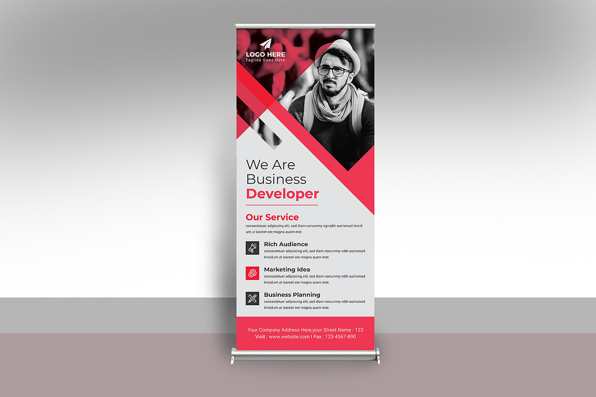 Business Rollup Banner with 3 colour, a Stationery Template by creative-som (Photo 2 of 4)