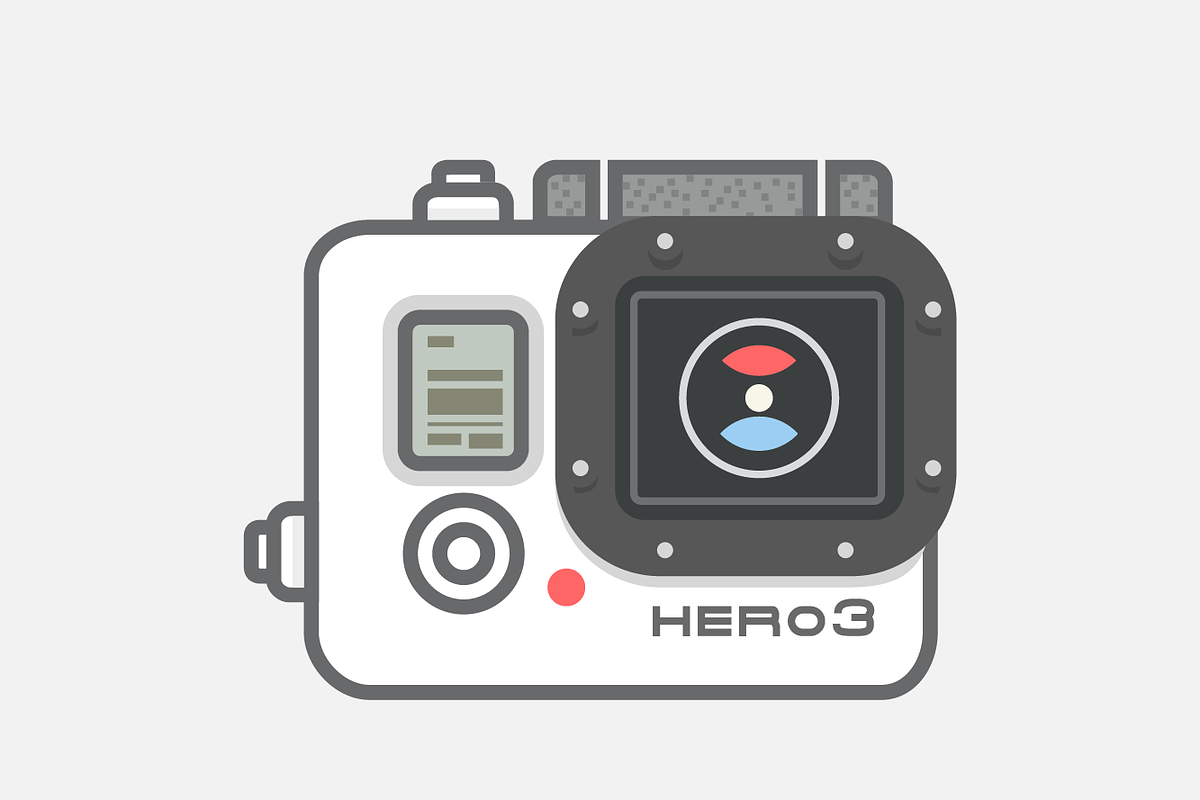 Video camera GoPro vector, icon, an Illustration by Samoylov