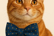 Ginger Tabby in Navy Bow Tie, an Animal Photo by TheSimpleCreator (Thumbnail 1 of 2)
