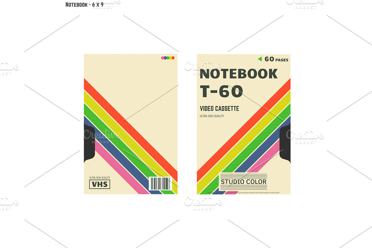VHS cassette style notebook cover, an Object Illustration by SkyVectors