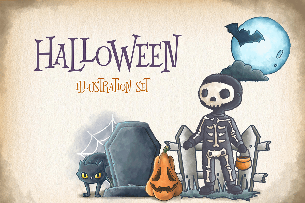 Halloween Watercolour Illustrations, an Illustration by Arshad Ali (Photo 1 of 6)