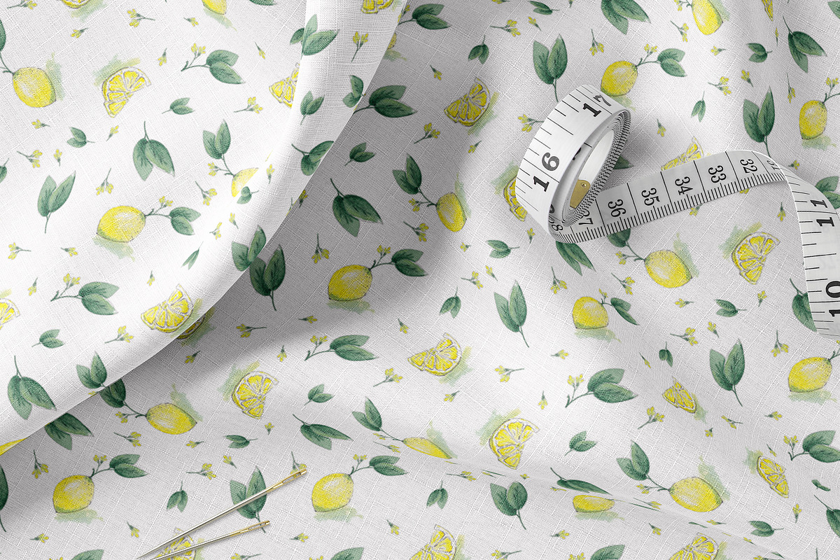 Watercolor Citrus Seamless Patterns, a Pattern Graphic by Oksana Dovhopol Art (Photo 2 of 12)
