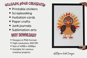 Thanksgiving Turkey Sticker Clipart