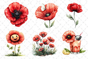 Poppy Flowers Clipart PNG, an Illustration by Dream Creation (Thumbnail 5 of 6)