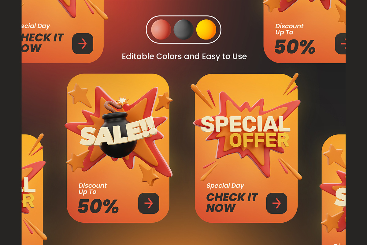 Black Friday 3D Icons, an Object 3D Model by Rakata Studio (Photo 4 of 7)