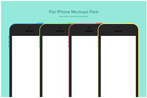 Flat iPhone Mockups Pack