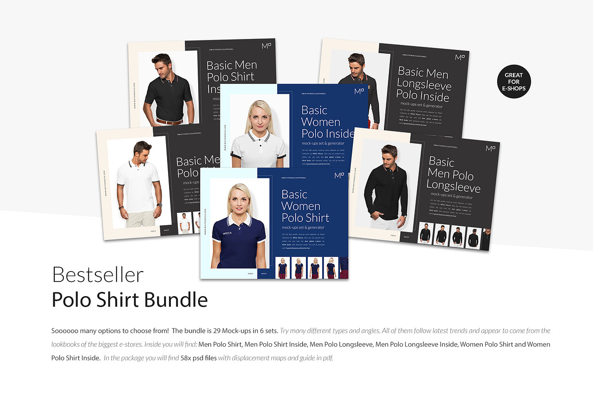 POLO SHIRT BUNDLE 29xMock-ups + DEMO, a Books & Magazine Mockup by Apparel_Mockups (Photo 5 of 29)