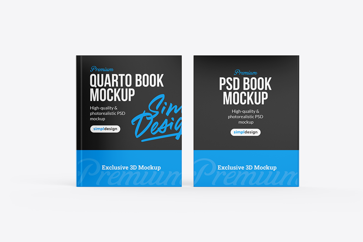 Quarto Hardcover Book Mockup, a Books & Magazine Mockup by SimplDesign (Photo 7 of 13)