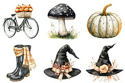Beige & Black Autumn Clipart, an Illustration by Watercolor design (Thumbnail 4 of 4)
