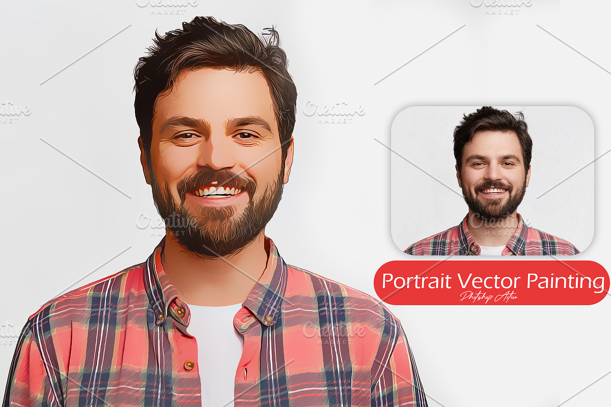 Portrait Vector Painting Action, an Action Add-On by Vatdesign (Photo 1 of 4)