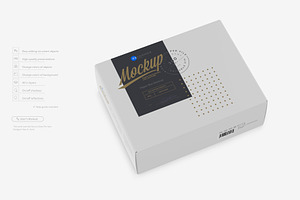 White Paper Box Mockup H/Side View