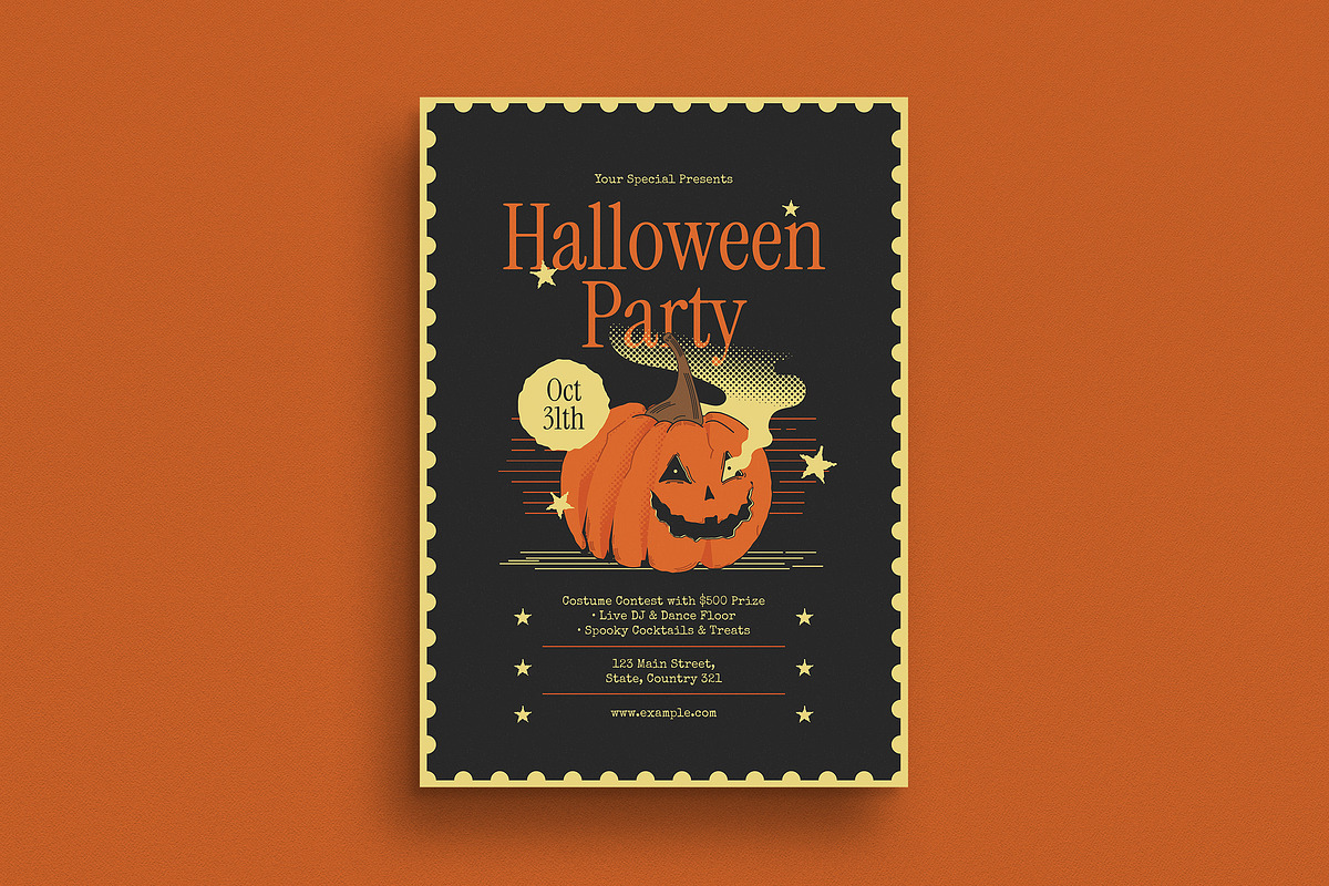 Retro Halloween Event Flyer