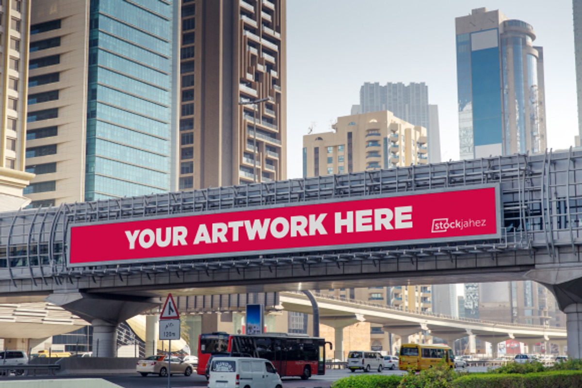 Dubai bridge banner mockup, an Advertising Mockup by stockjahez.com