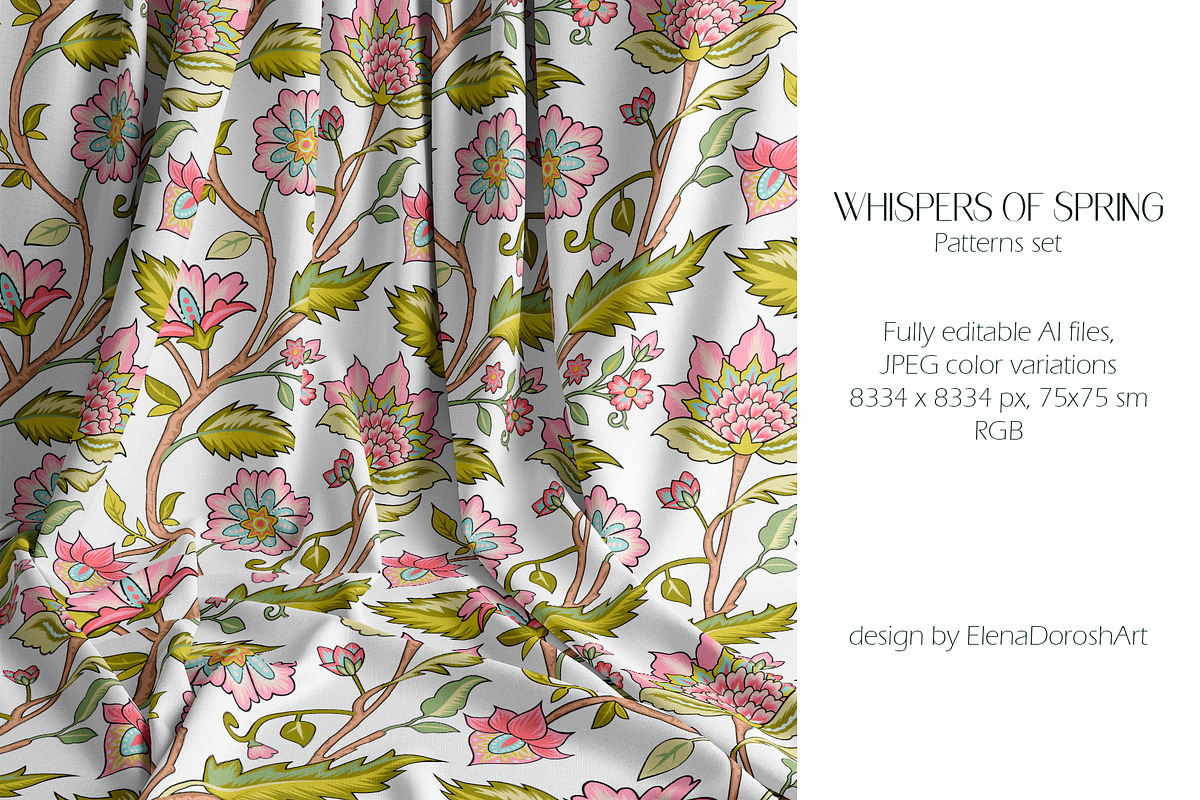 Whispers of Spring Seamless Patterns, a Pattern Graphic by Elena Dorosh (Photo 2 of 10)