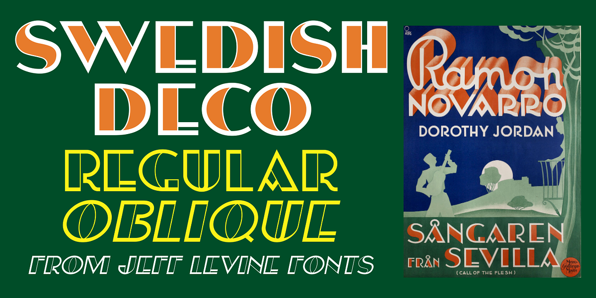 Swedish Deco JNL, a Font by Jeff Levine Fonts (Photo 1 of 5)