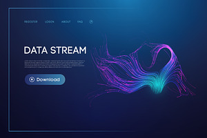 Data Stream Vector Illustration, a Technology Illustration by RDShop