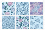 Hydrangea | Vector patterns set, a Pattern Graphic by Tanya Vollar (Thumbnail 6 of 9)