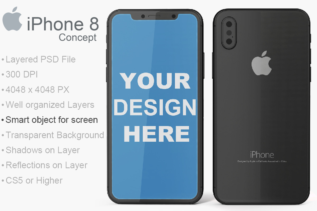 Apple Iphone 8 Concept PSD Mockup, an iPhone Mockup by PSD Mockups (Photo 2 of 5)