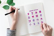 Heart Attack | 16 Thin Line Icons, an Outline Icon by Alex Blogoodf (Thumbnail 4 of 11)