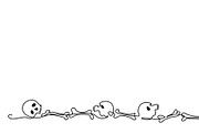 Halloween Skeleton Border with Scary, a Seasonal Illustration by Valenty (Thumbnail 3 of 3)