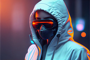 Portrait Of A Stylish Young Girl, Cool Posing In A Hoodie, Sunglasses And With