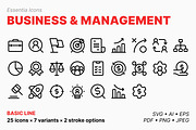 Business & management icons (Line), an Outline Icon by Totto House (Thumbnail 1 of 3)