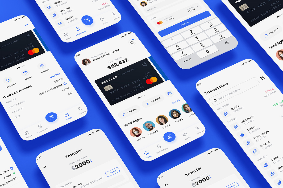 Credit Card Bank & Send Money app, an App Template by nagaredesignstudio (Photo 1 of 2)