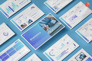 Data Statistics PowerPoint, a Presentation Template by Pixslides