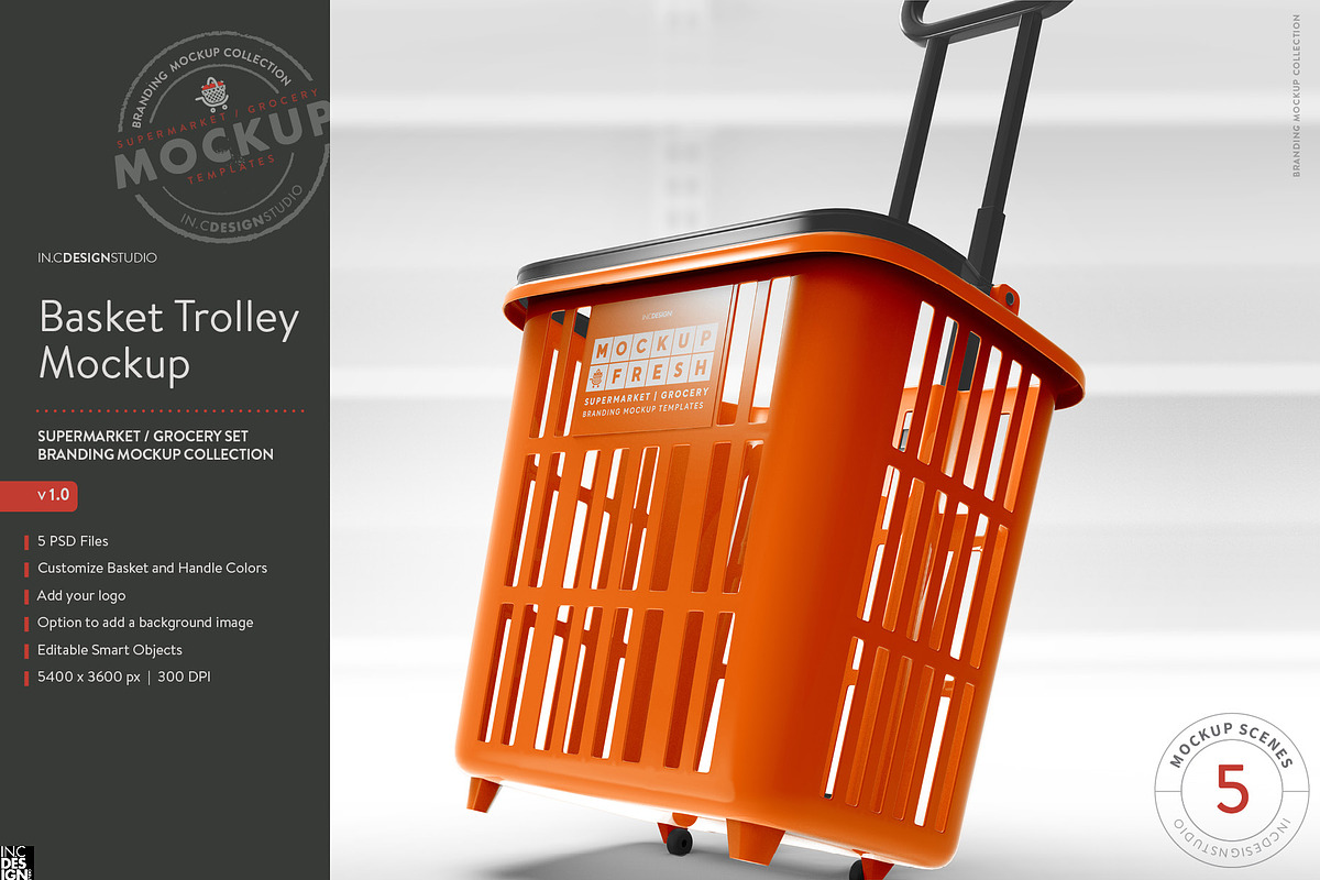 Basket Trolley Branding Mockup, a Product Mockup by INCDesign (Photo 1 of 12)
