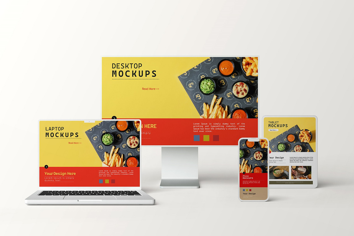 Multi Device Clay Mockup Set, a Print Template by Tahtagraphic (Photo 1 of 10)