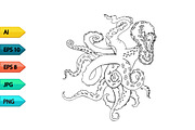 Vector sketch octopus tentacles, an Animal Illustration by julia_musdotter (Thumbnail 12 of 19)