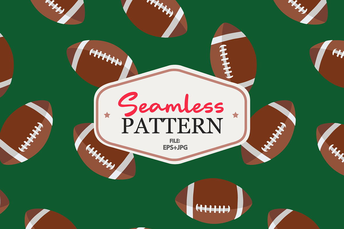 American football seamless pattern, a Pattern Graphic by Viktorijareut (Photo 1 of 2)