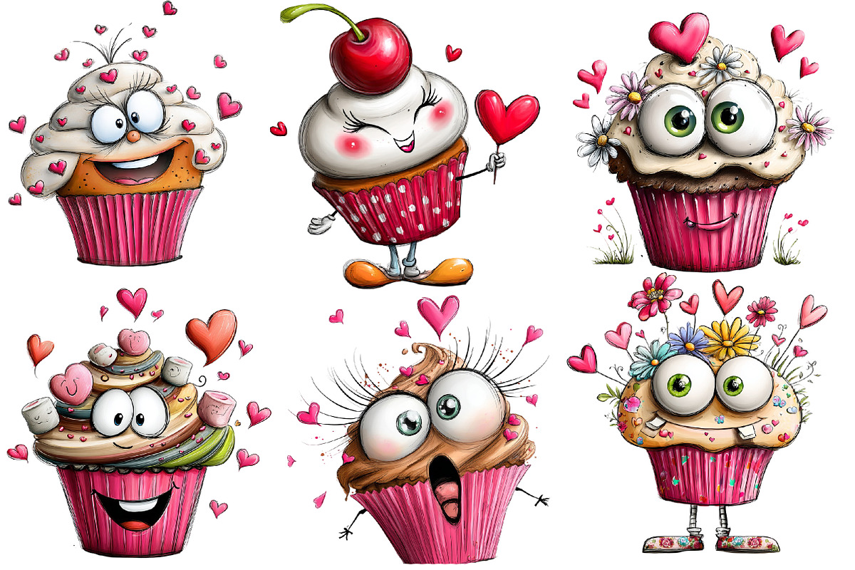 Quriky Valentine cupcake Clipart, an Illustration by Designworld (Photo 2 of 5)