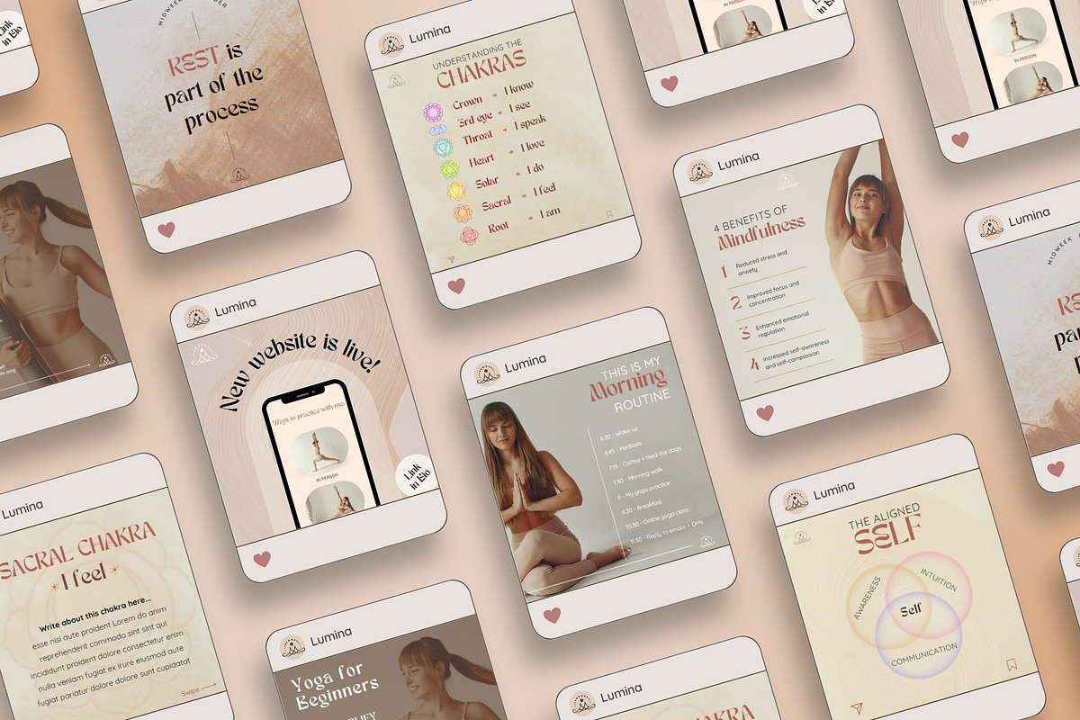 Yoga Social Media Templates - Canva, a Social Media Template by Unalome Design Studio (Photo 2 of 5)