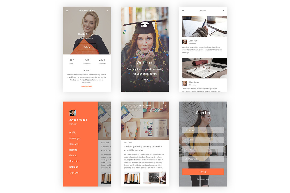 Education & Learning UI Kit (PSD), an UI Kit Template by themelove (Photo 7 of 10)