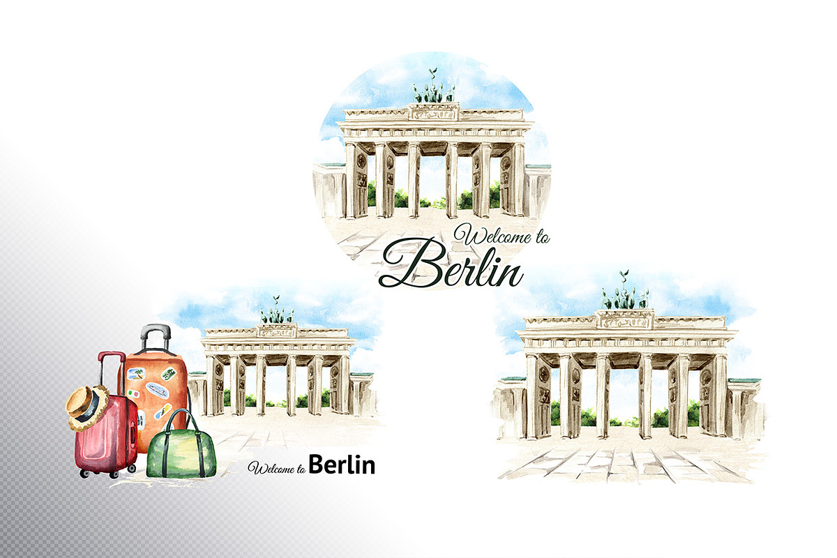 Welcome to Germany. Watercolor set, an Illustration by Daria Ustiugova (Photo 2 of 15)