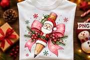 Santa Pencil Christmas Sublimation, a Seasonal Illustration by Creative Art (Thumbnail 1 of 3)