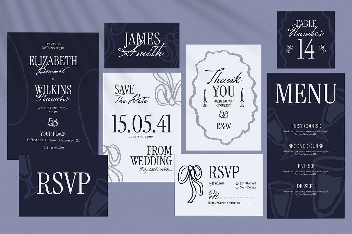 Whimsical Wedding Invitation Set, an Invitation Template by Aiyari Graphic (Photo 1 of 3)