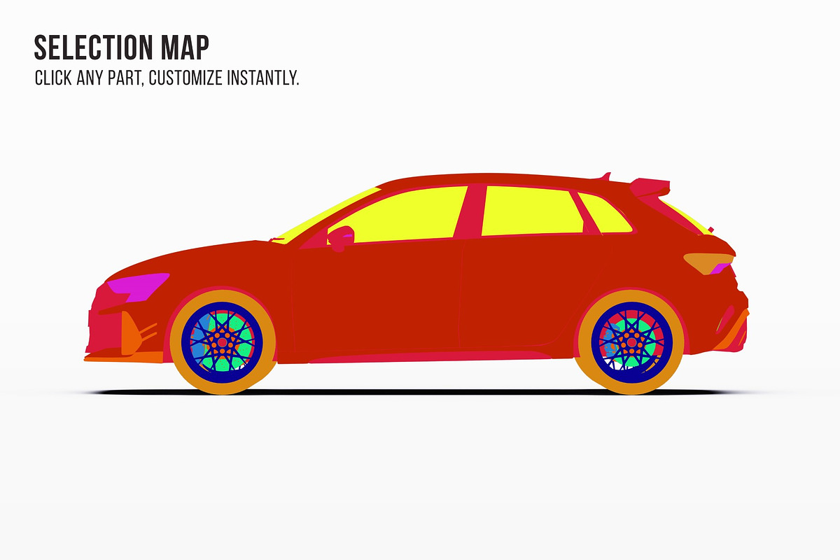 2026 Sport Performance Hatchback Set, an Advertising Mockup by Halal Graphic Studio (Photo 6 of 12)