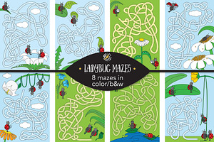 Set 126 - 8 Ladybug mazes