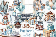Fathers Day Clipart Bundle, a Person Illustration by GlamArtZhanna (Thumbnail 1 of 6)