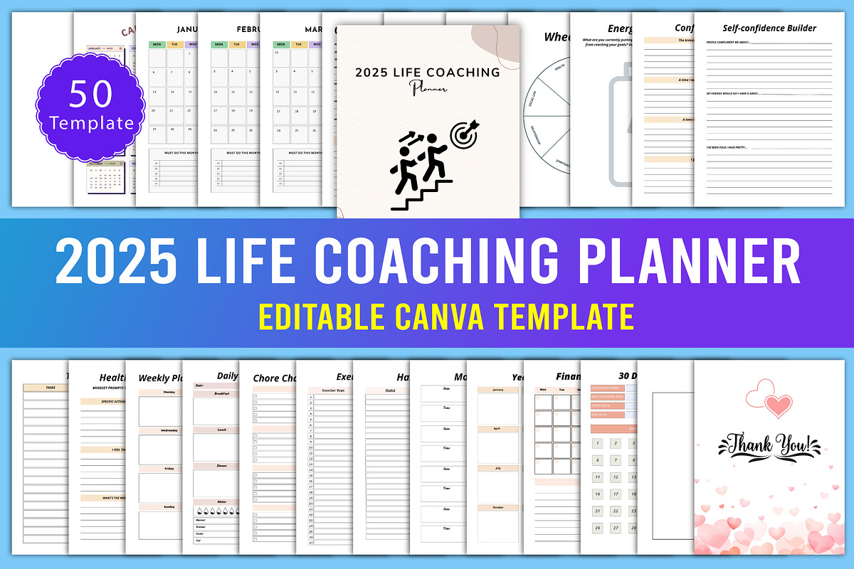 2025 Life Coaching Planner, a Stationery Template by Designmela01 (Photo 1 of 7)