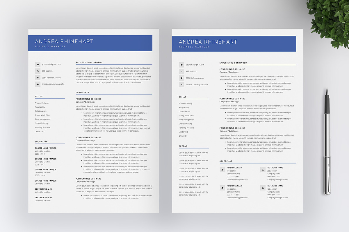 Clean Resume Template / 4 pages, a Resume Template by SalientResume (Photo 3 of 5)