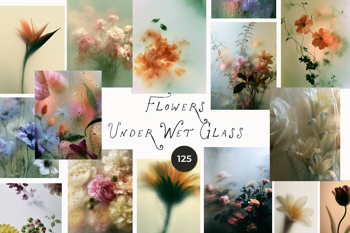 Flowers Under Wet Glass Backgrounds, a Background Graphic by Lana Elanor (Photo 4 of 18)