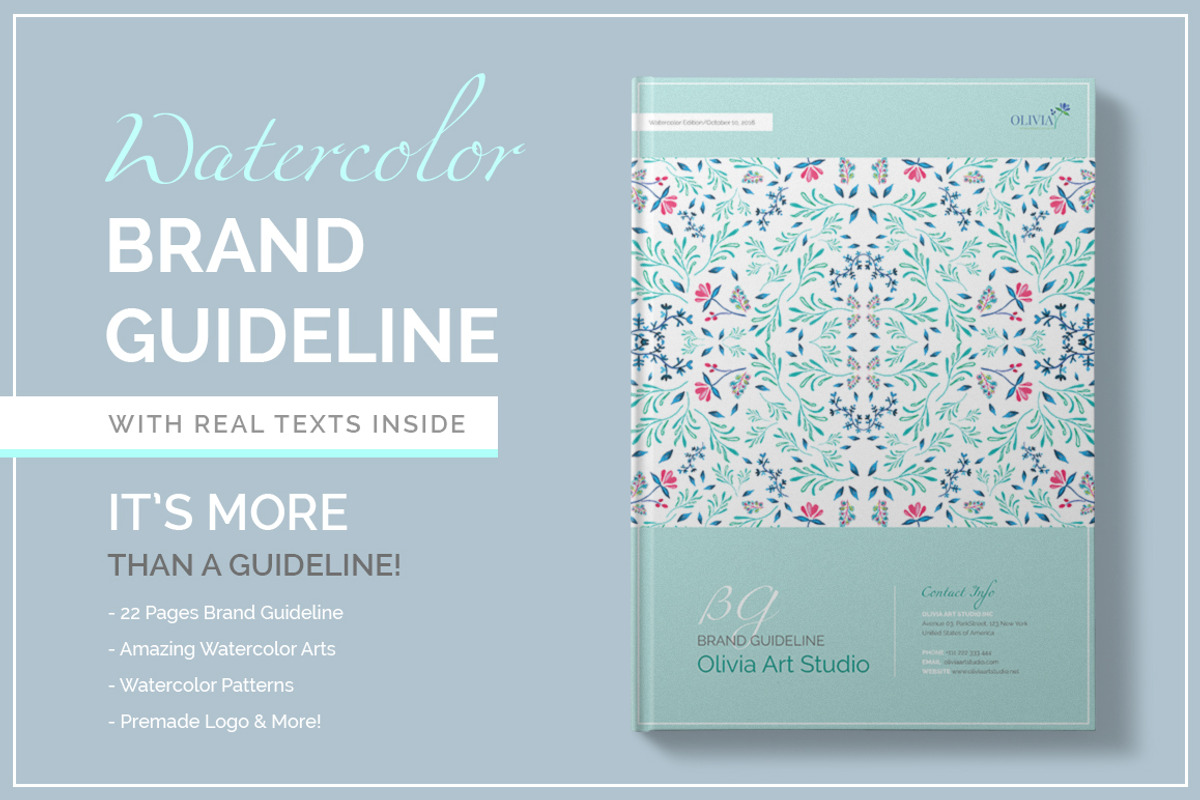 BRAND GUIDELINE - Watercolor Edition, a Brochure Template by Typography Prime (Photo 1 of 8)