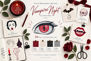 Vampire Night Vector set, a Seasonal Illustration by Universe Mary (Thumbnail 1 of 5)