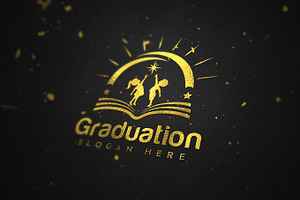 Graduation logo Kids Reaching star, an Education Illustration by Master Design