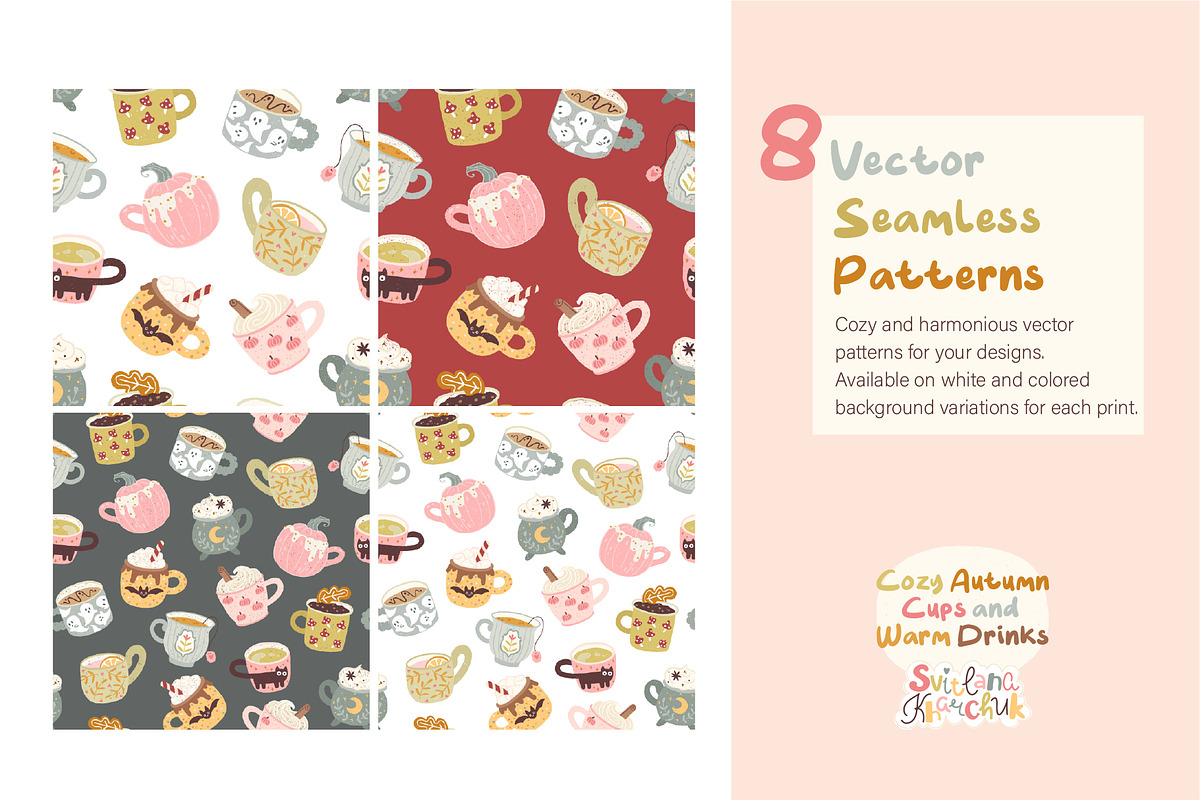 Cozy Autumn Cups and Warm Drinks, a Seasonal Illustration by Svitlana Kharchuk (Photo 4 of 13)