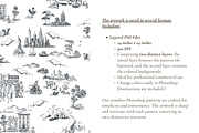 New York City Toile de Jouy Pattern, a Background Graphic by Hughes Studio (Thumbnail 5 of 8)