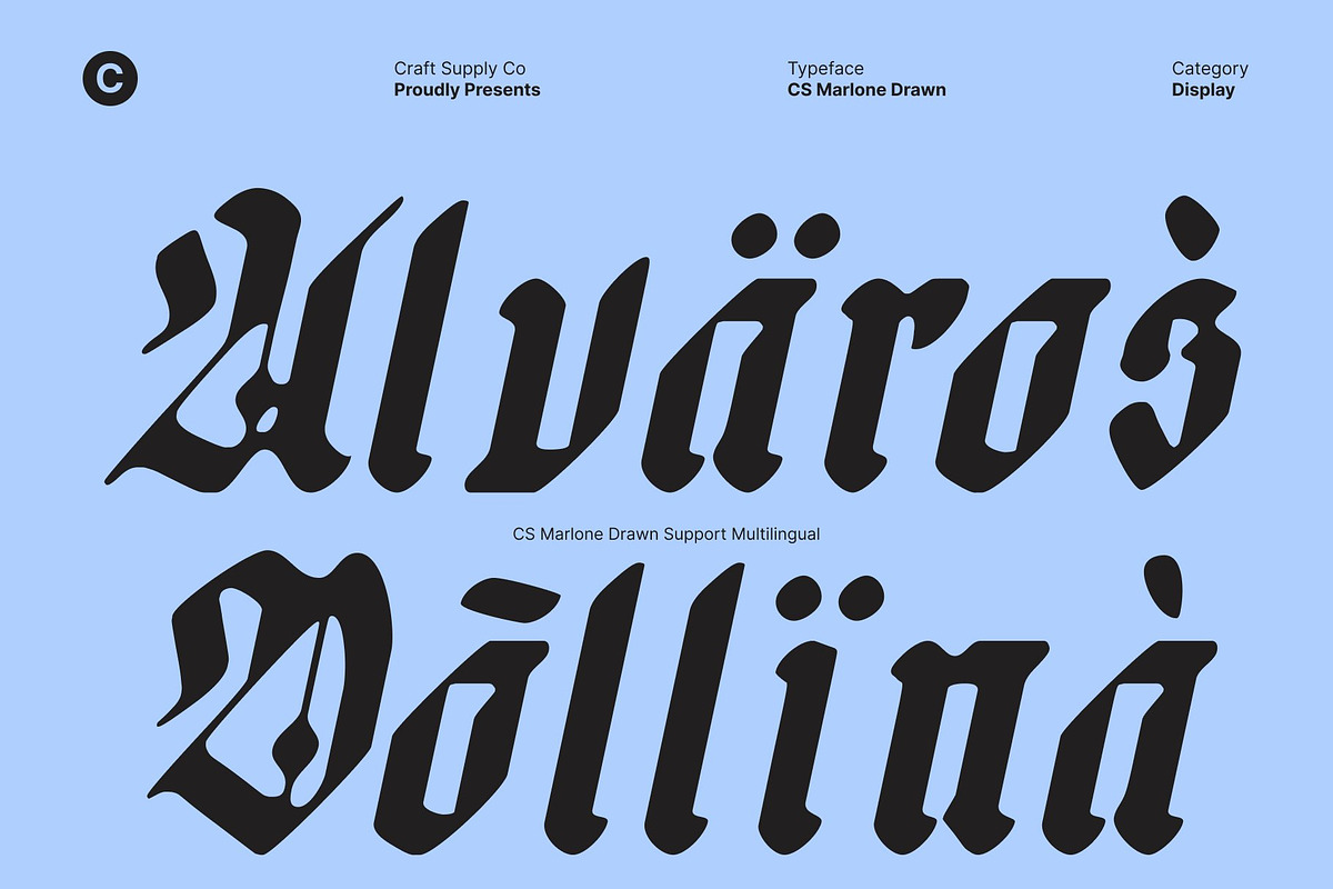 CS Marlone Drawn, a Blackletter Font by Craft Supply Co. (Photo 7 of 8)
